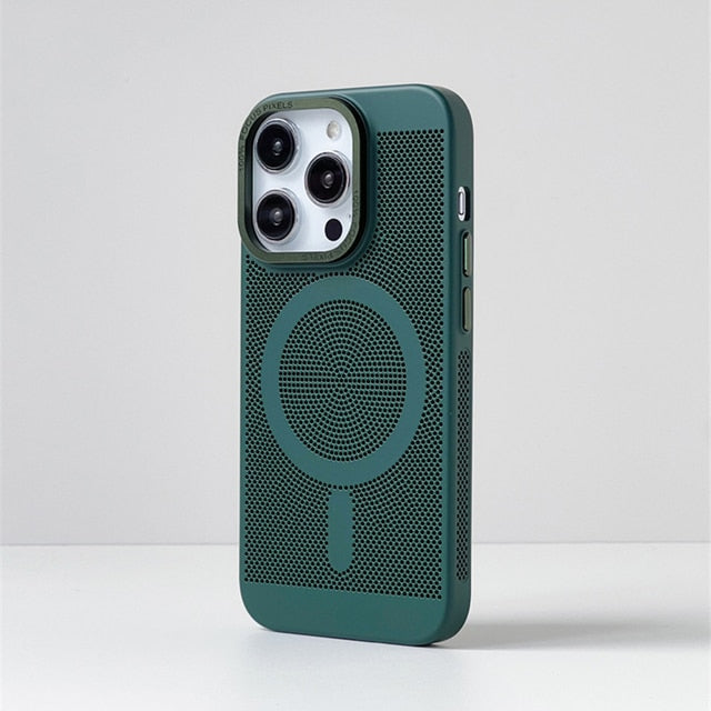 Warmteafvoerende Telefoonhoes MagSafe iPhone 14 15 16 met Camera Bescherming TPU Grip Magnetisch Slank