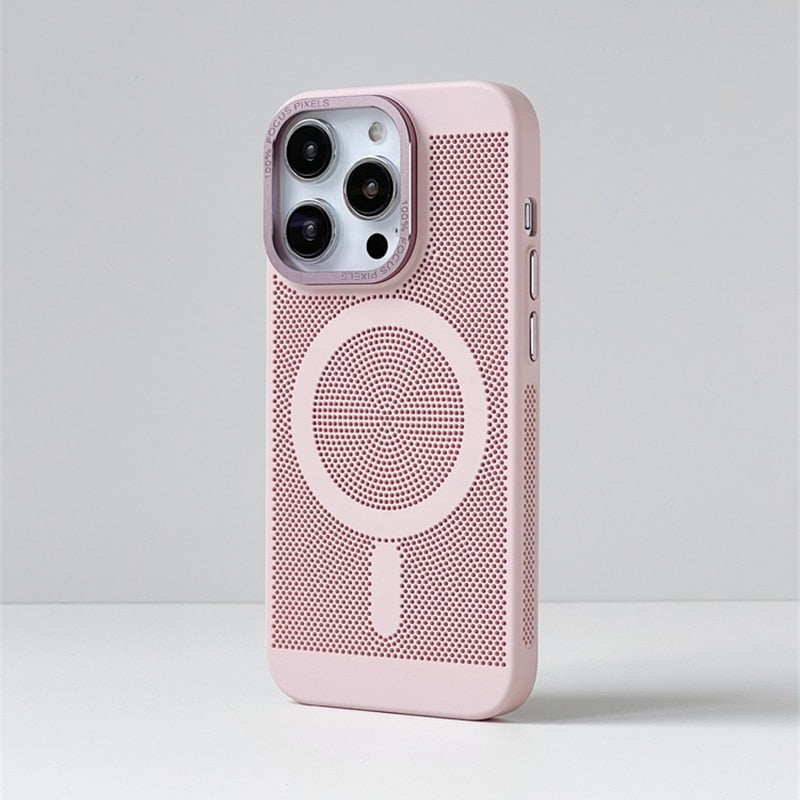 Warmteafvoerende Telefoonhoes MagSafe iPhone 14 15 16 met Camera Bescherming TPU Grip Magnetisch Slank