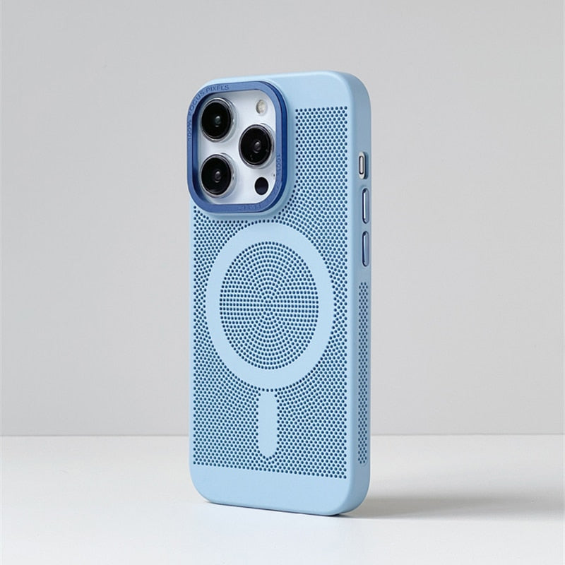 Warmteafvoerende Telefoonhoes MagSafe iPhone 14 15 16 met Camera Bescherming TPU Grip Magnetisch Slank