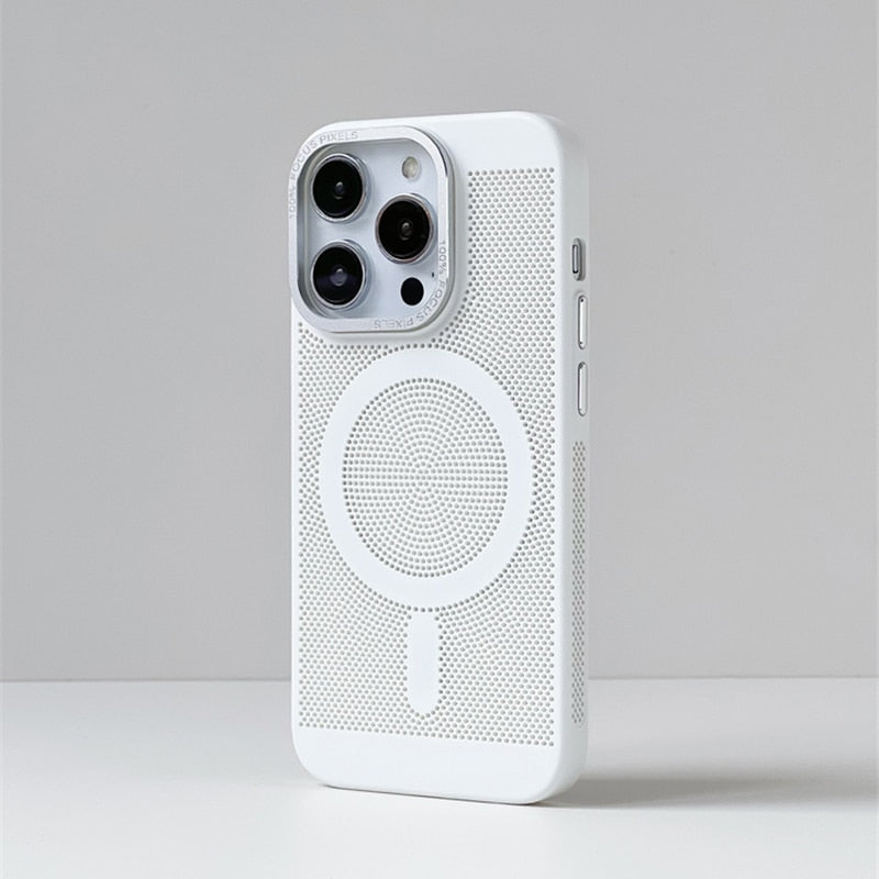 Warmteafvoerende Telefoonhoes MagSafe iPhone 14 15 16 met Camera Bescherming TPU Grip Magnetisch Slank