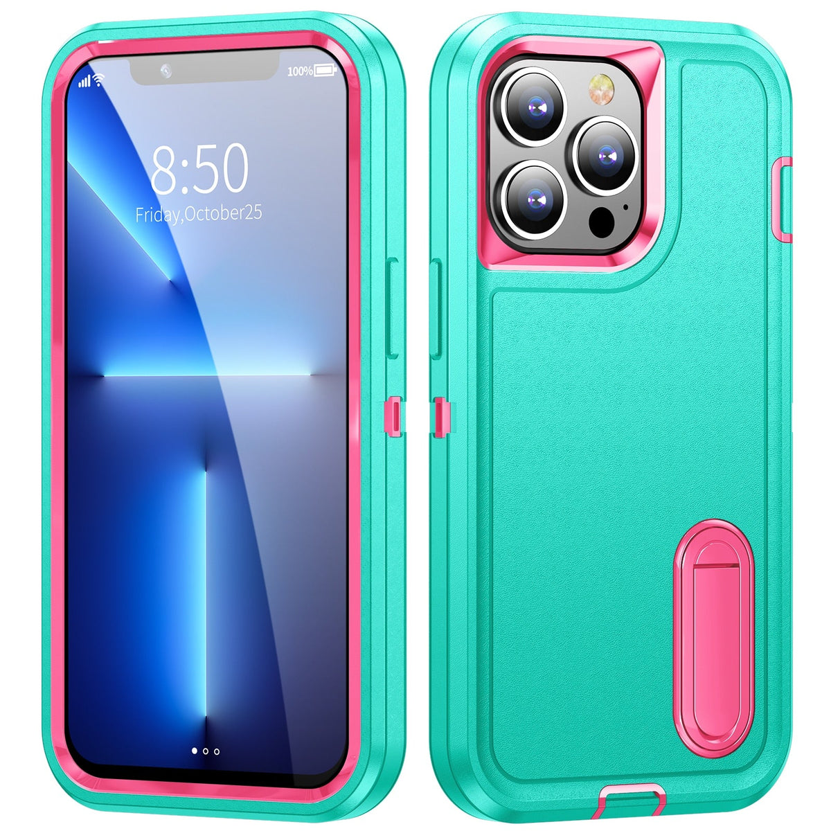 Versterkte Telefoonhoes iPhone met Standaard Schokbestendig Militair Niveau Meerdere Kleuren Bescherming