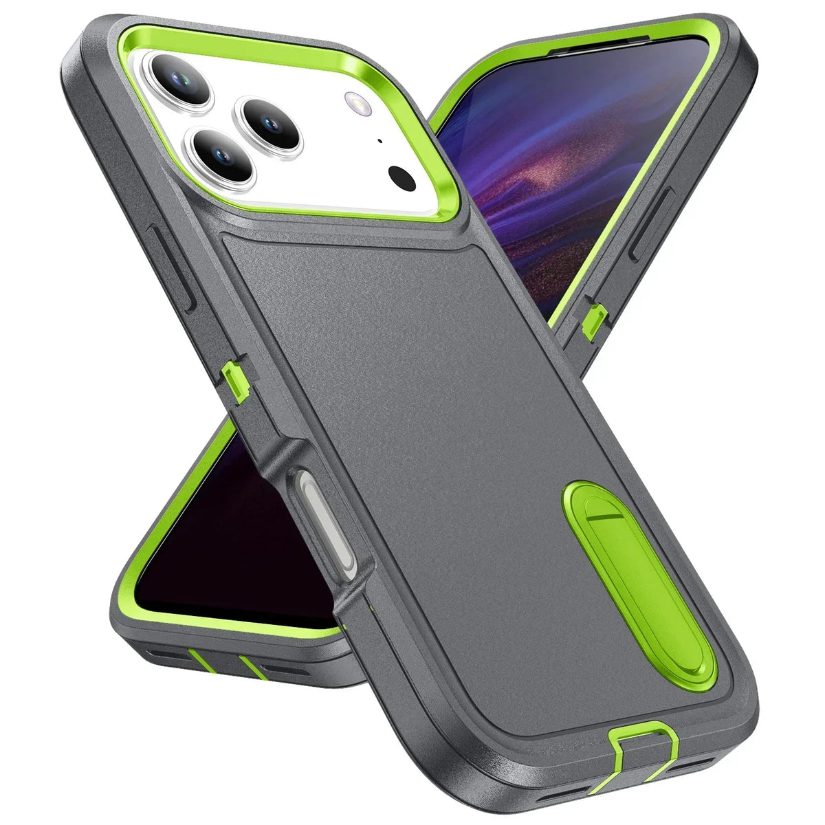Versterkte Telefoonhoes iPhone met Standaard Schokbestendig Militair Niveau Meerdere Kleuren Bescherming