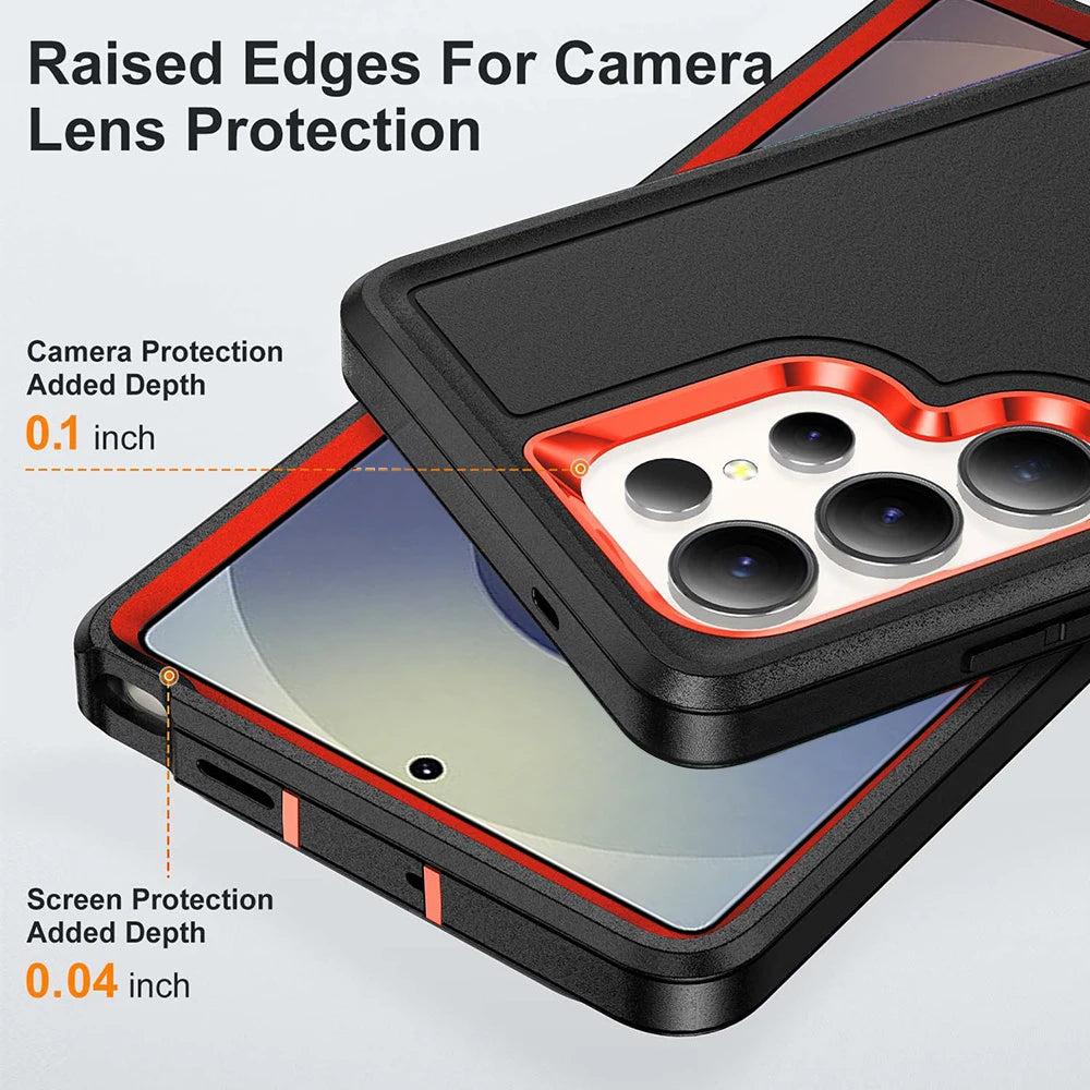 Robuuste Telefoonhoes met Standaard voor Galaxy S23-S26 - Militaire Bescherming Camera Schokbestendig