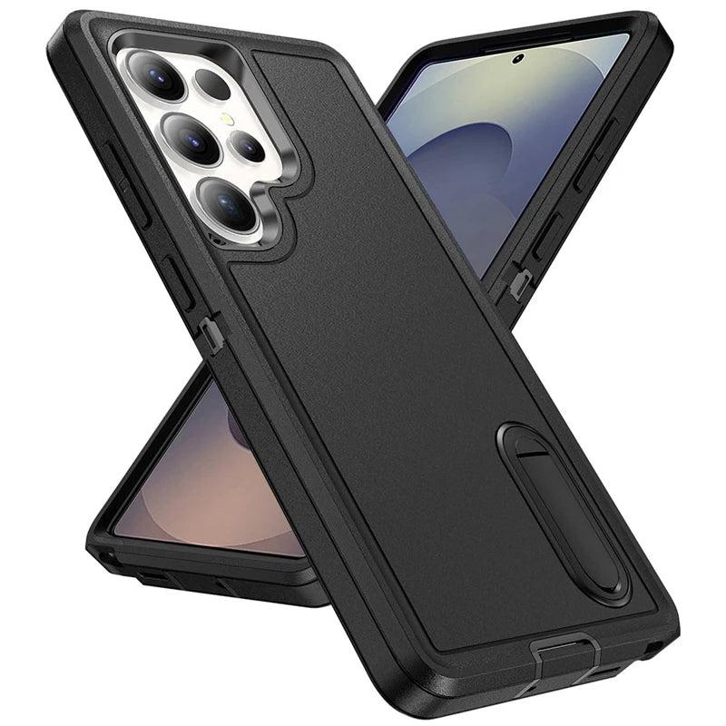 Robuuste Telefoonhoes met Standaard voor Galaxy S23-S26 - Militaire Bescherming Camera Schokbestendig