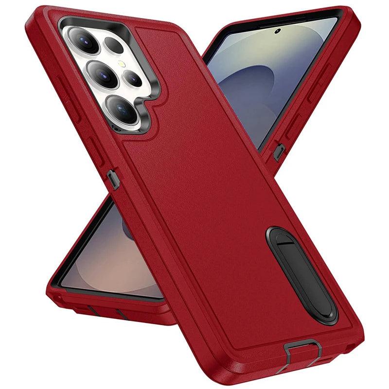 Robuuste Telefoonhoes met Standaard voor Galaxy S23-S26 - Militaire Bescherming Camera Schokbestendig