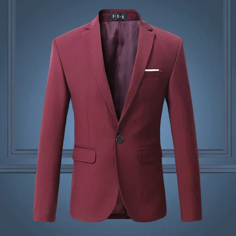 Stijlvol Herenblazer Colbert Slim Fit Business Formele Gelegenheden Comfortabel Premium Polyester Zakelijk
