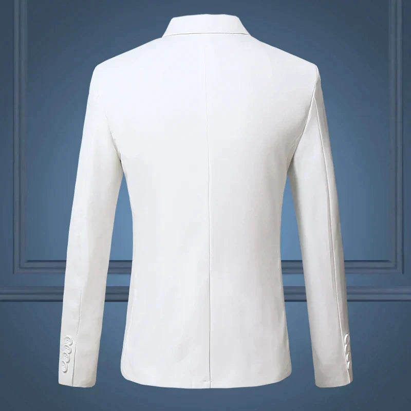 Stijlvol Herenblazer Colbert Slim Fit Business Formele Gelegenheden Comfortabel Premium Polyester Zakelijk