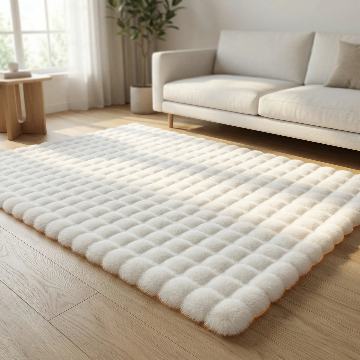 Hoogpolig Vloerkleed met Wolkenpatroon Geïntegreerd Schuim Antislip Onderlaag voor Woonkamer Slaapkamer Modern