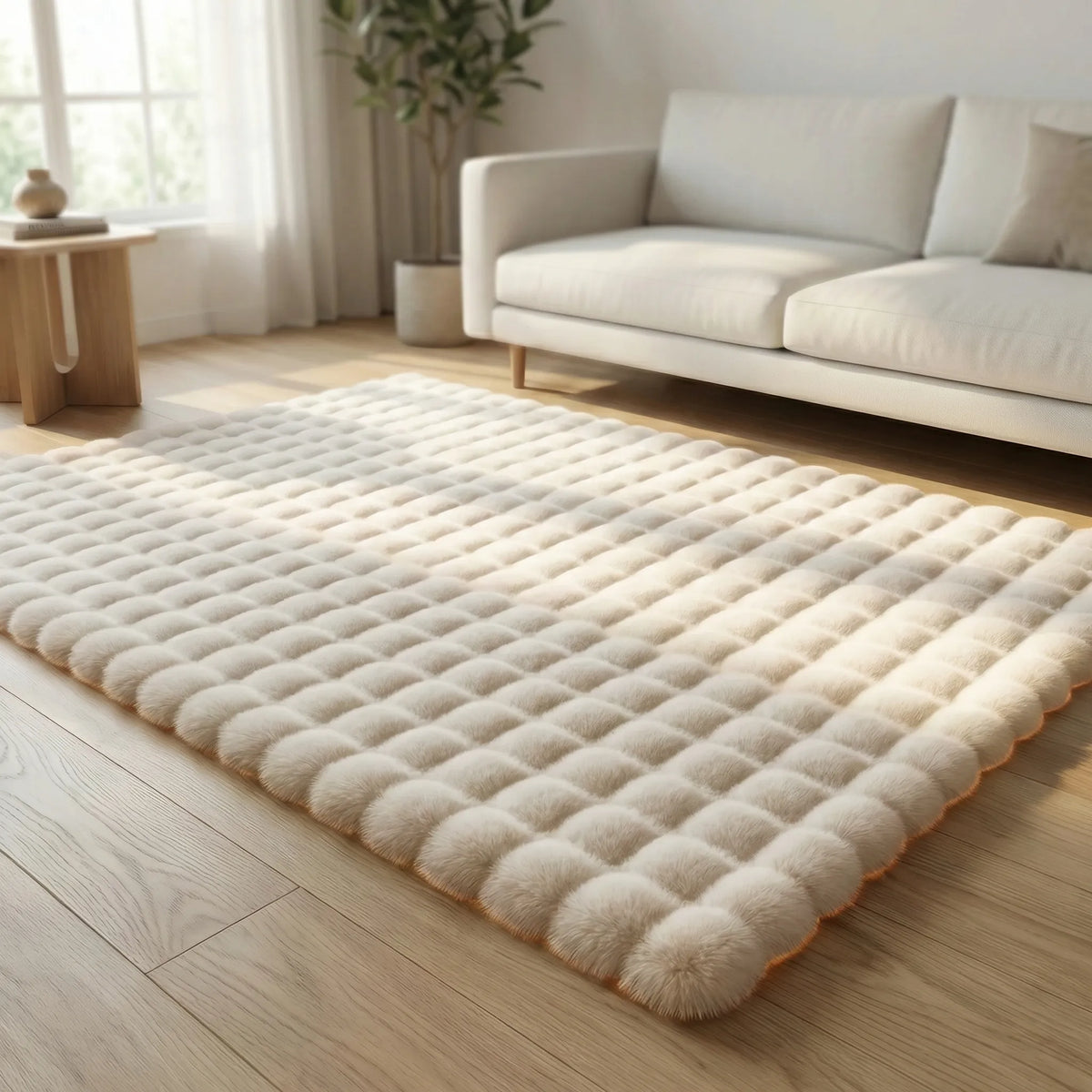 Hoogpolig Vloerkleed met Wolkenpatroon Geïntegreerd Schuim Antislip Onderlaag voor Woonkamer Slaapkamer Modern