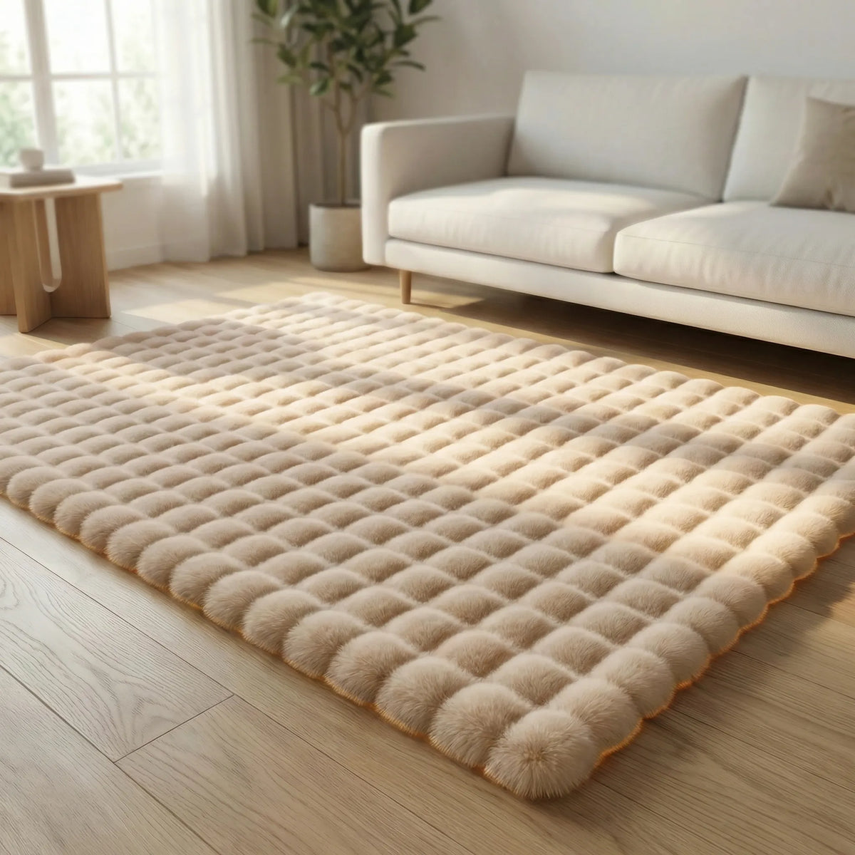 Hoogpolig Vloerkleed met Wolkenpatroon Geïntegreerd Schuim Antislip Onderlaag voor Woonkamer Slaapkamer Modern