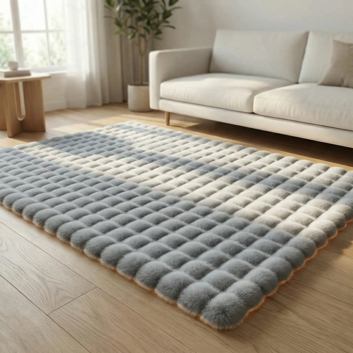 Hoogpolig Vloerkleed met Wolkenpatroon Geïntegreerd Schuim Antislip Onderlaag voor Woonkamer Slaapkamer Modern