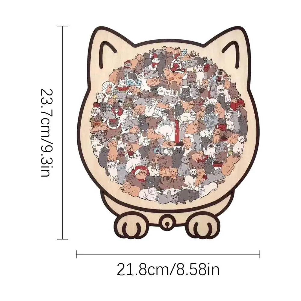 Houten Kattenpuzzel 135 Stukjes - Mooi Decoratief Legpuzzel voor Ontspanning en Interieur