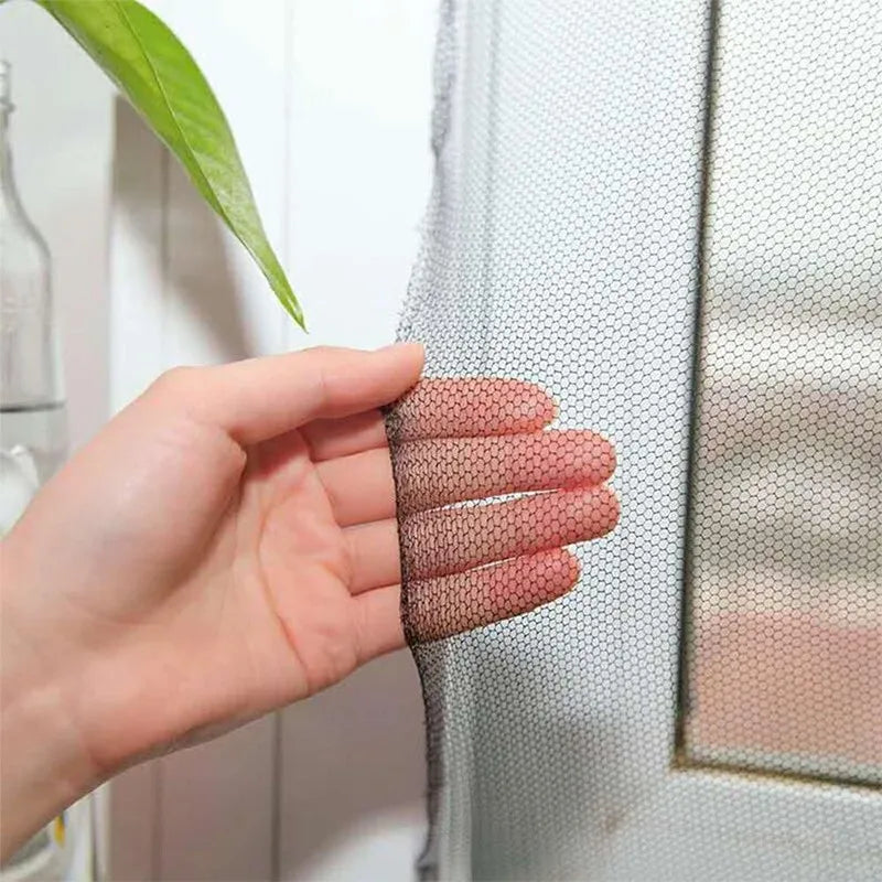 Raamhor met Klittenband - Insectenhor voor Ramen en Deuren - Zwart en Wit - Wasbaar en Herbruikbaar
