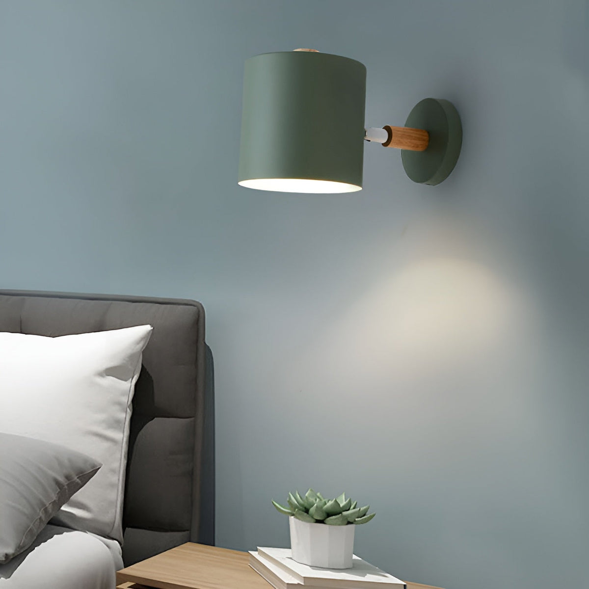 Wandlamp Metaal Hout Roze Verstelbaar 13x14 cm E27 Binnenverlichting Slaapkamer Kinderkamer Bedlamp Scandinavisch