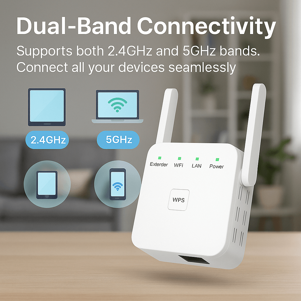 Dual-Band WiFi Signaalversterker voor Volledig Bereik in Huis