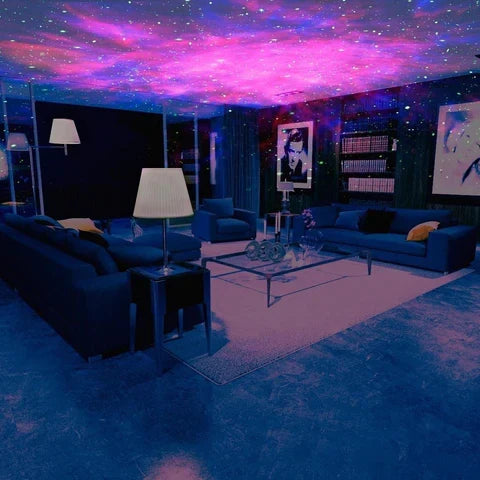 Sterrenprojector met Bluetooth Speakers en 21 Kleuren - Sferische Lichtprojector met Afstandsbediening voor Slaapkamer en Woonkamer