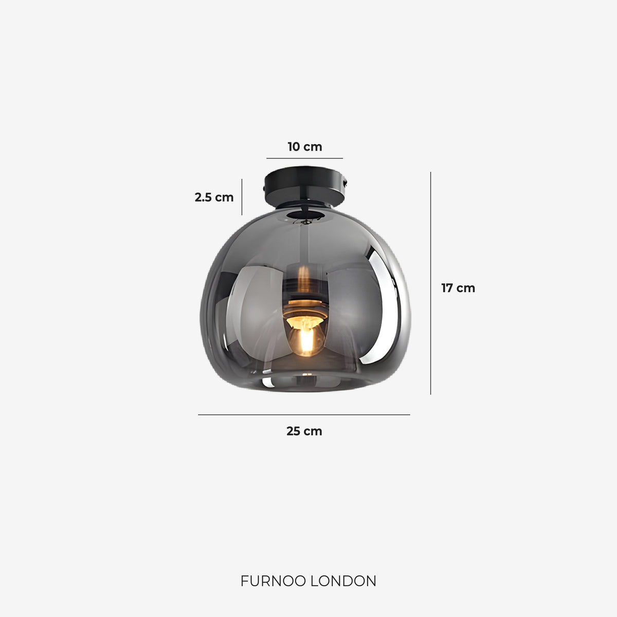 Thyra Hanglamp - Getint Glas Sculpturale Verlichting Warm Diffuus Licht Amber Rookgrijs - Type A 25cm Type B 29cm