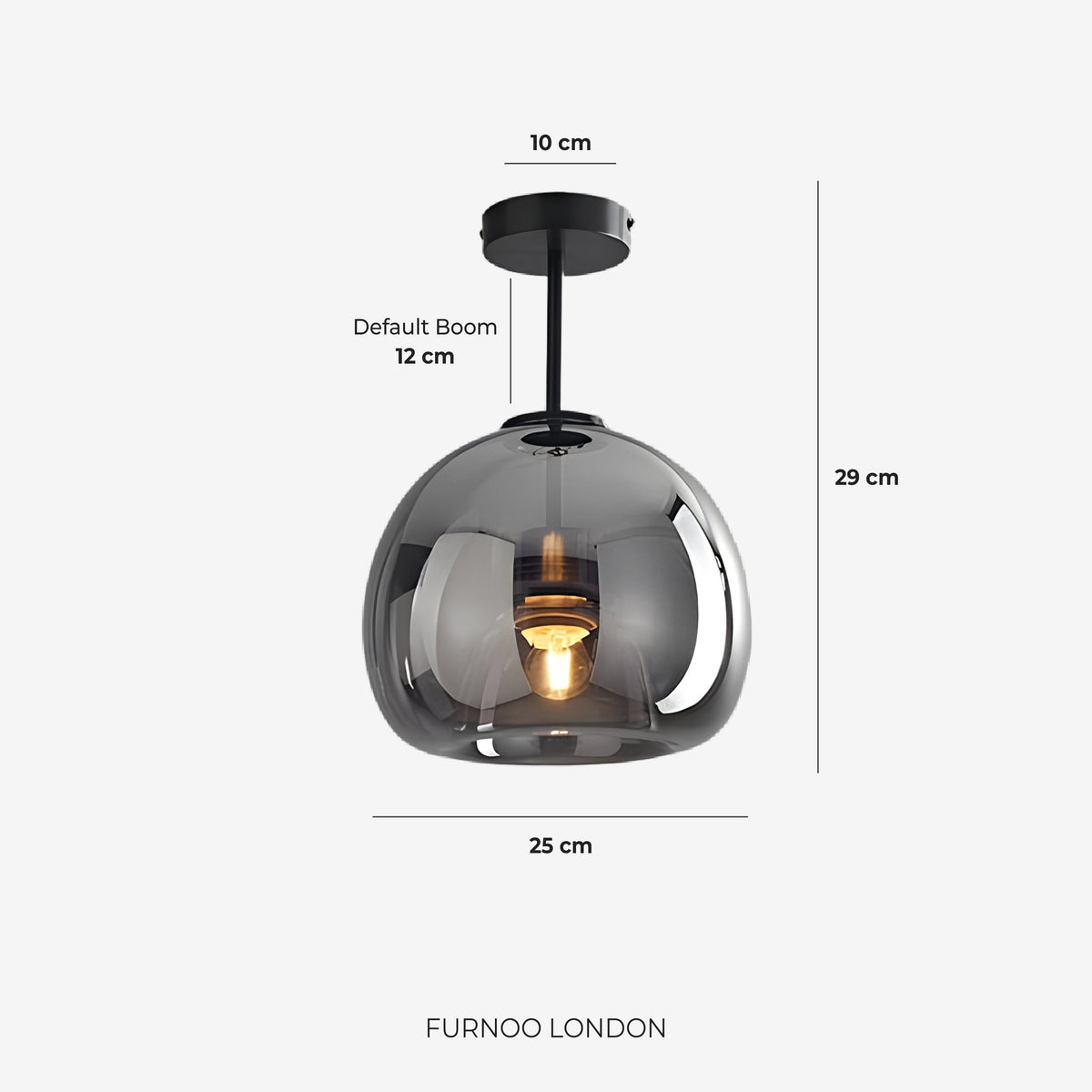 Thyra Hanglamp - Getint Glas Sculpturale Verlichting Warm Diffuus Licht Amber Rookgrijs - Type A 25cm Type B 29cm