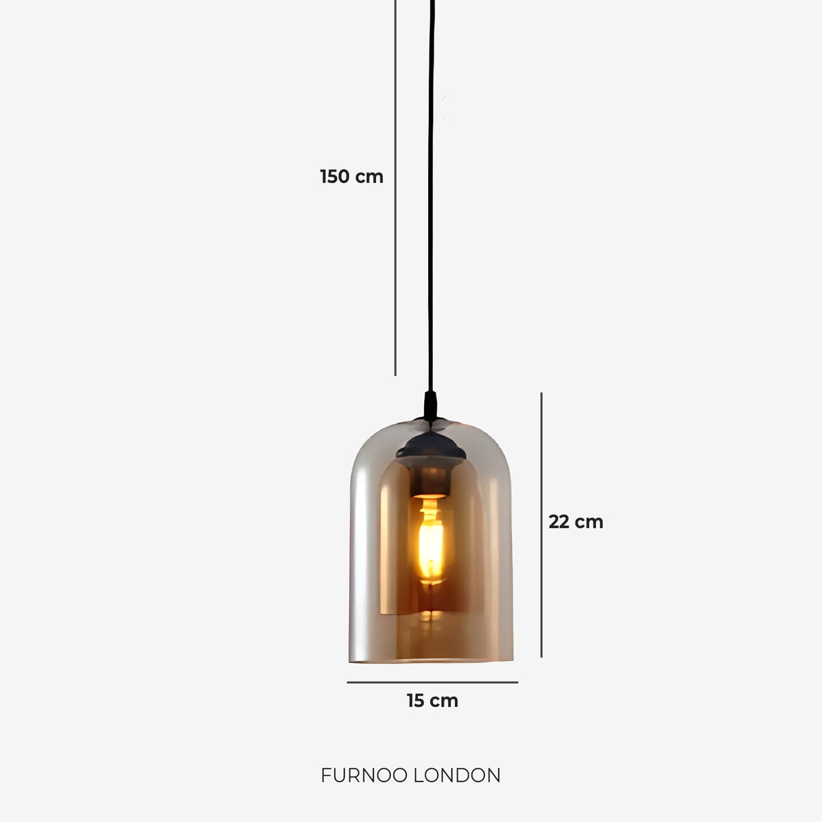 Glazen Hanglamp Ginza met Gebogen Vorm en Zachte Sfeerverlichting Warm Wit - E27 Fitting Inclusief Dimbare Compatibiliteit