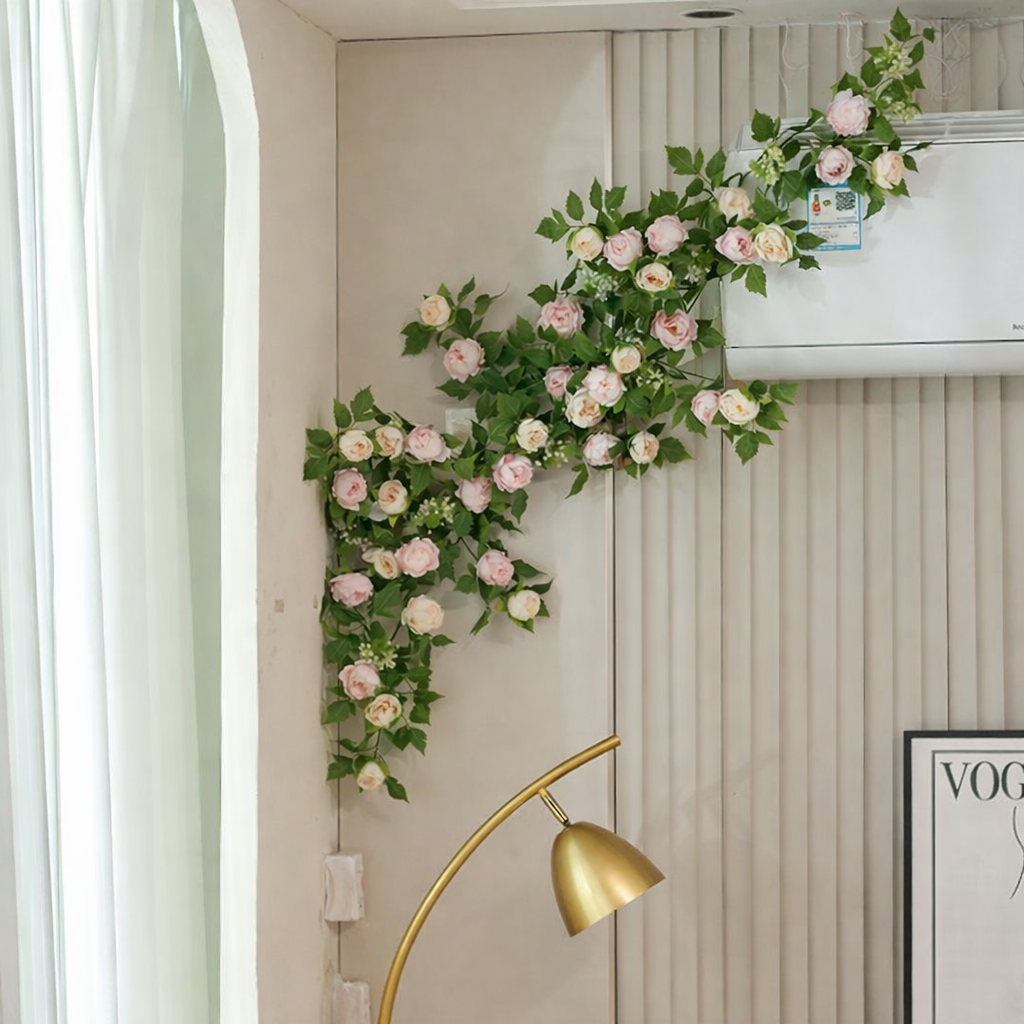 LED Lichtslinger met Roze Rozen voor Wanddecoratie - 5 Meter Sfeerlicht