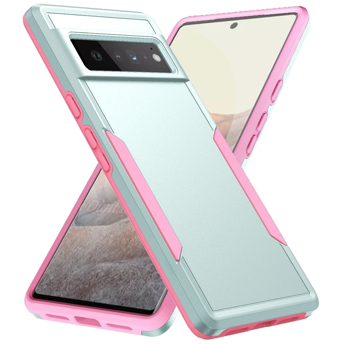 Versterkte Beschermhoes Google Pixel Schokbestendig Draadloos Laden Antislip Grip Hoogwaardig Telefoonhoesje