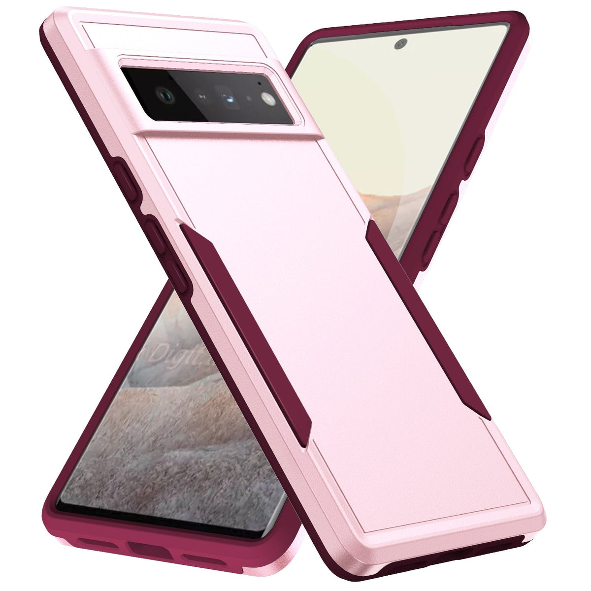 Versterkte Beschermhoes Google Pixel Schokbestendig Draadloos Laden Antislip Grip Hoogwaardig Telefoonhoesje