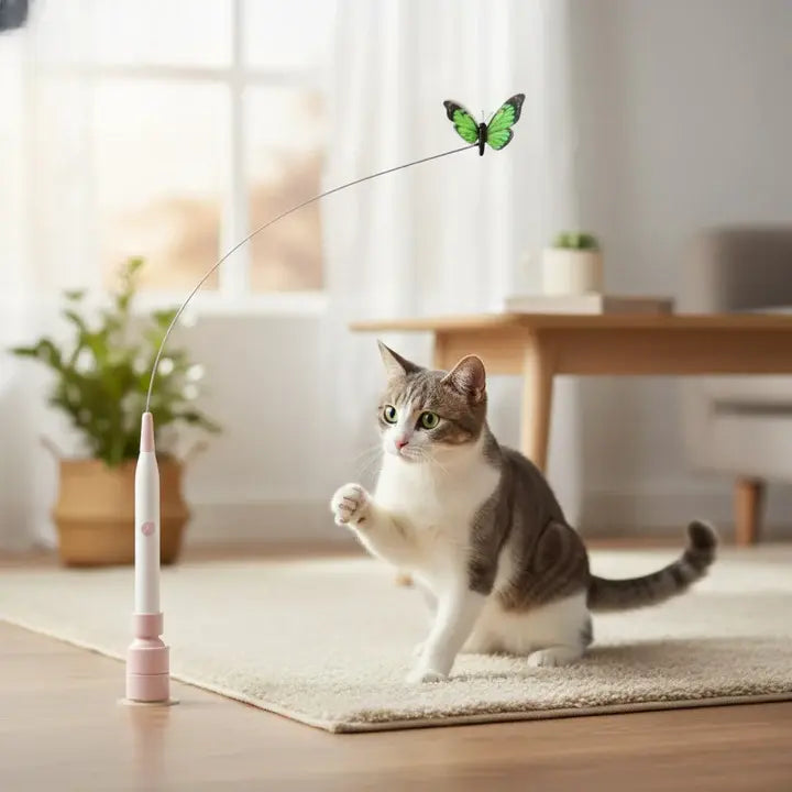 Elektrisch Vlinderspeeltje voor Katten - Interactief Jachtspel met Automatische Beweging voor Actieve Binnenkatten