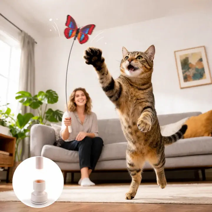 Elektrisch Vlinderspeeltje voor Katten - Interactief Jachtspel met Automatische Beweging voor Actieve Binnenkatten