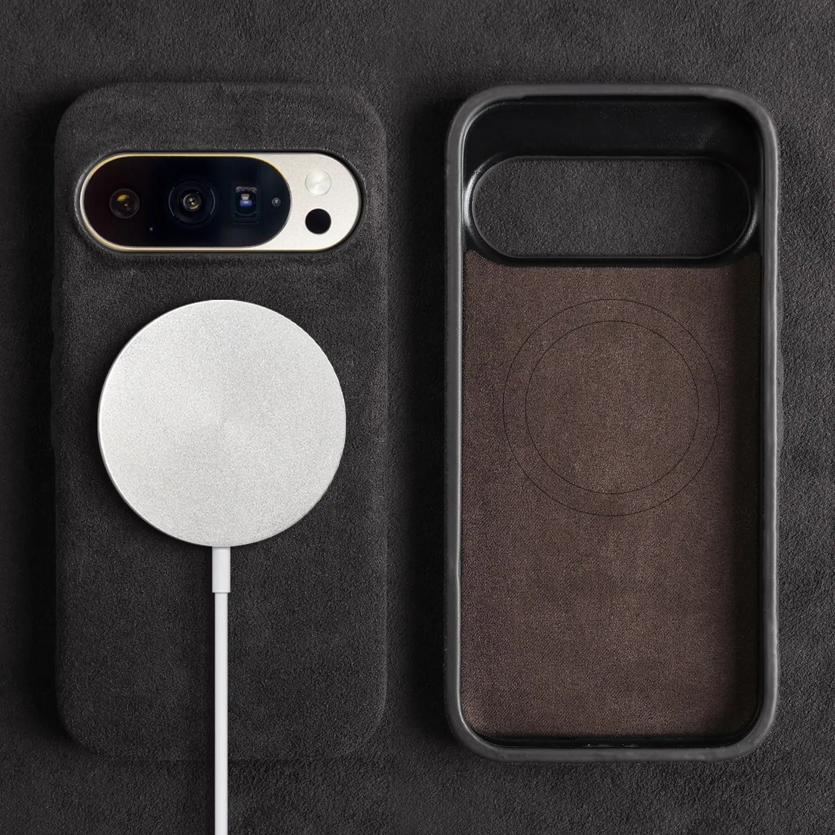 Smartphone Hoesje Alcantara voor Google Pixel Premium Bescherming Schokbestendig Microvezel Stijlvol Design