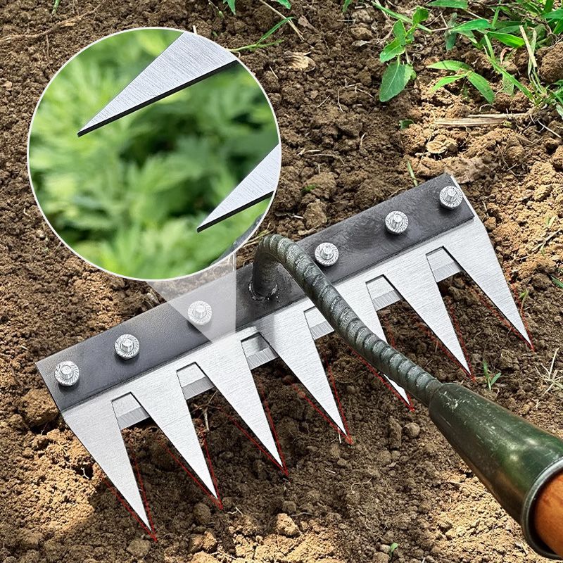 Tuinhark Kop Koolstofstaal 5-8 Tanden Verwisselbaar Systeem voor Gazon Onkruid Bodembewerking Tuinonderhoud