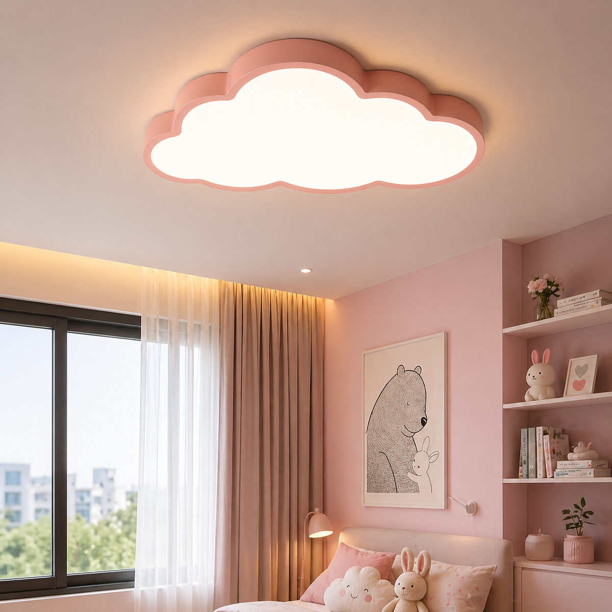 LED Plafondlamp Wolk 40cm Kinderkamer Warm Wit Licht Speels Wolkontwerp Slaapkamer Babykamer Decoratief