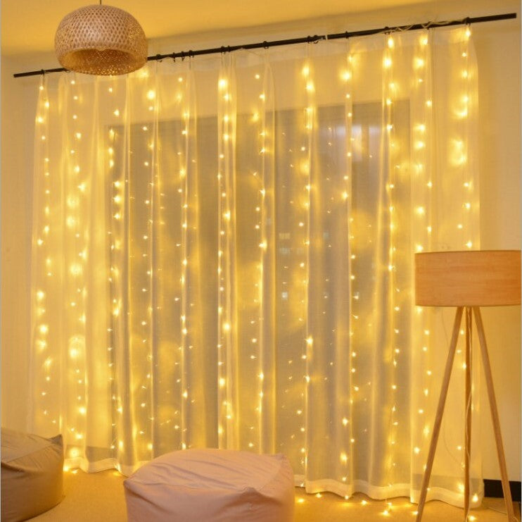 LED Gordijnverlichting Warm Wit 300 Lampjes 3x3m Waterdicht Sfeerverlichting Tuin Balkon Feest Decoratie