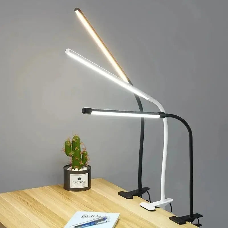 LED Klemlamp met Zwanenhals en Dimfunctie - 3 Lichtkleuren en 10 Helderheidsniveaus - Flexibele USB Bureaulamp voor Lezen en Werken