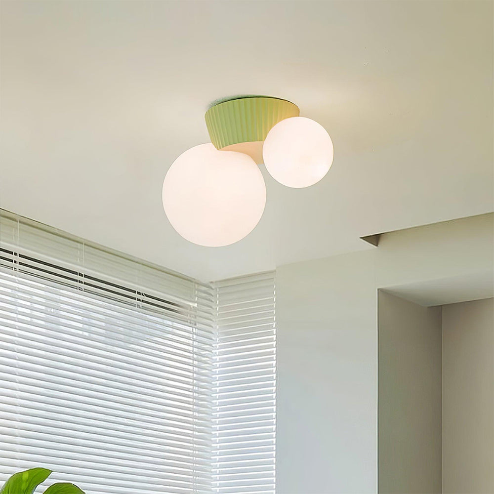 Hanglamp Plafond 2 Lichtbollen Resin Groen Woonkamer Slaapkamer Hal Bollamp Modern Design