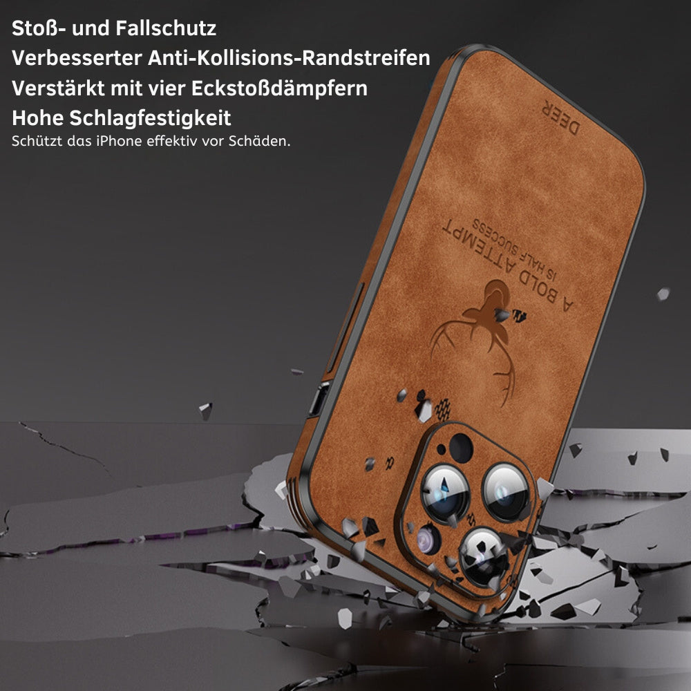 Smartphone Hoesje in Leerlook - Slank Design met Valbescheming & MagSafe-Compatibiliteit voor iPhone 16/15/14/13/12