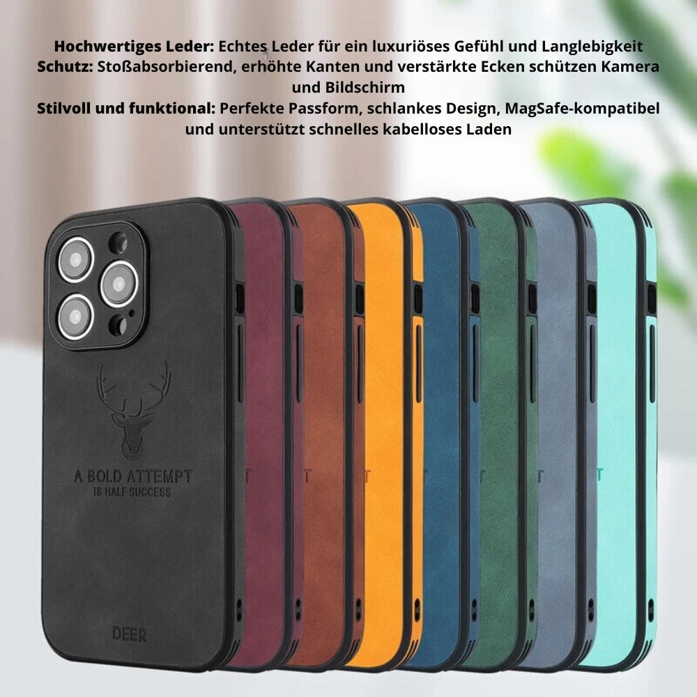 Smartphone Hoesje in Leerlook - Slank Design met Valbescheming & MagSafe-Compatibiliteit voor iPhone 16/15/14/13/12