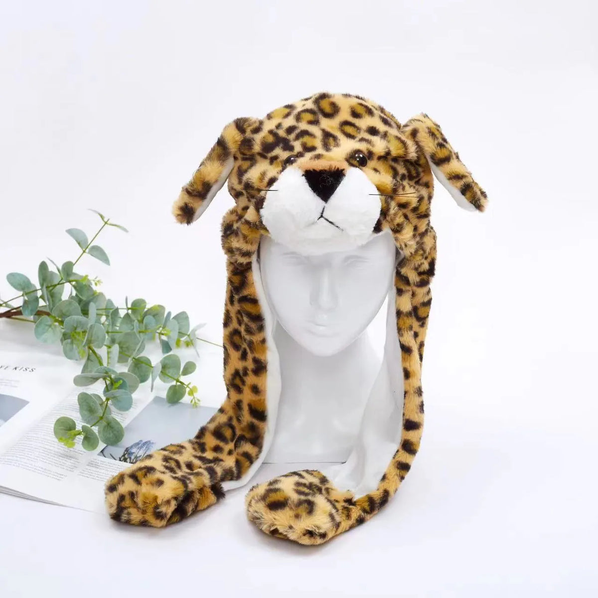 Pluche Muts met Bewegende Oortjes voor Kinderen en Volwassenen - Zachte Knuffelmuts met Springmechanisme