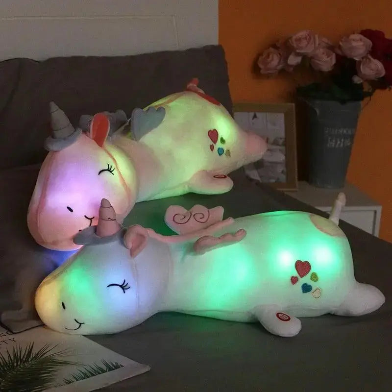 Lichtgevende Pluche Eenhoorn met LED-verlichting voor Kinderen - Knuffel & Nachtlampje in Één