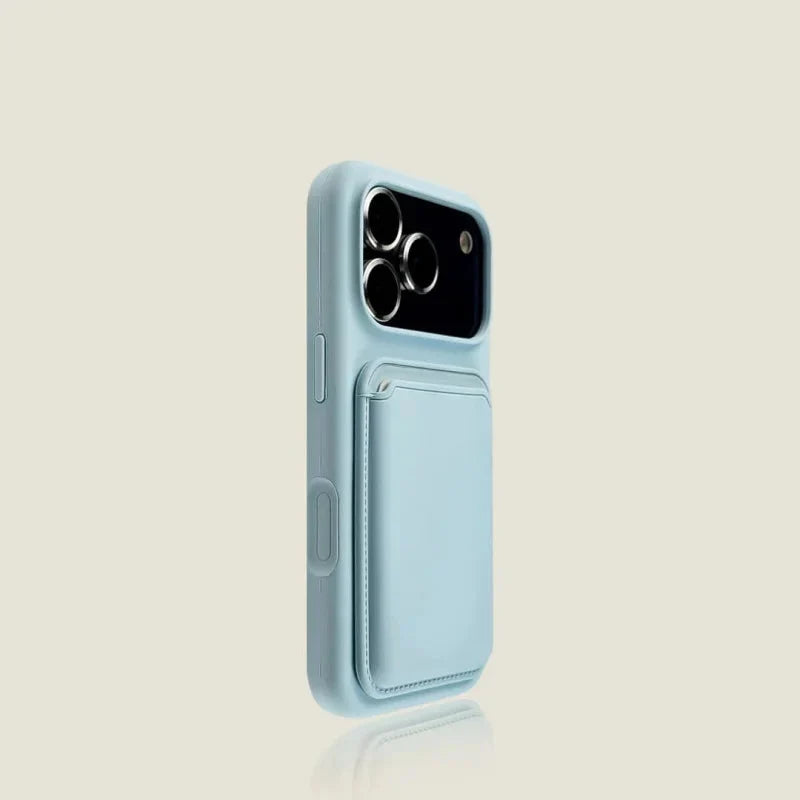Siliconen iPhone Hoesje met Afneembare Kaarthouder Shockproof Magnetisch Pasjeshouder Telefoonbescherming