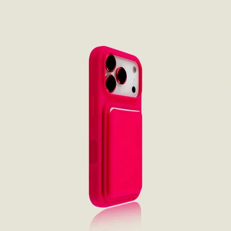 Siliconen iPhone Hoesje met Afneembare Kaarthouder Shockproof Magnetisch Pasjeshouder Telefoonbescherming