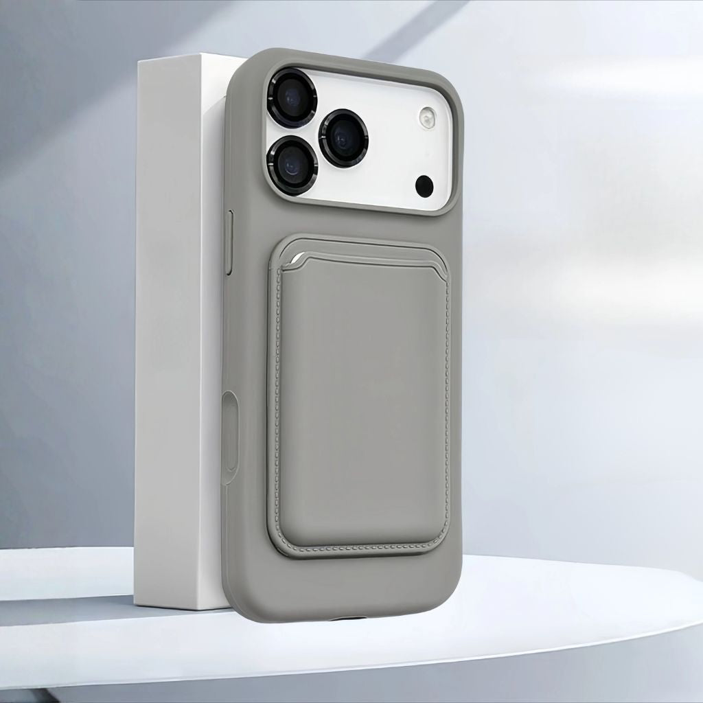 Siliconen iPhone Hoesje met Afneembare Kaarthouder Shockproof Magnetisch Pasjeshouder Telefoonbescherming