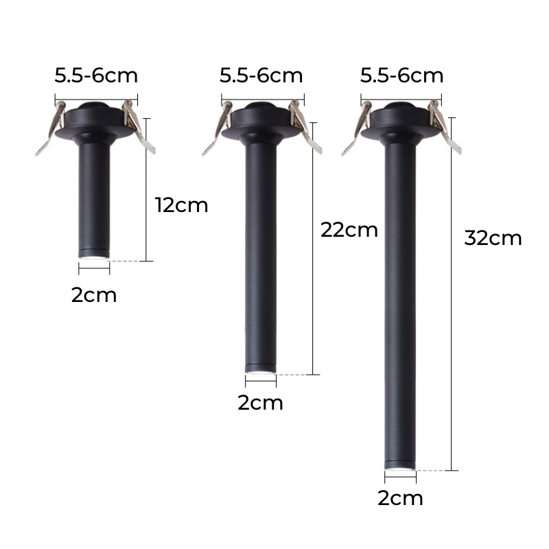 Moderne LED Plafondspot Cilindrisch Design - 7W Inbouwspot Aluminium Zwart Wit Nikkel 12-32cm - Verstelbare Richtspot Warm/Koud Licht - Designverlichting Woonkamer Hal Gang Kantoor