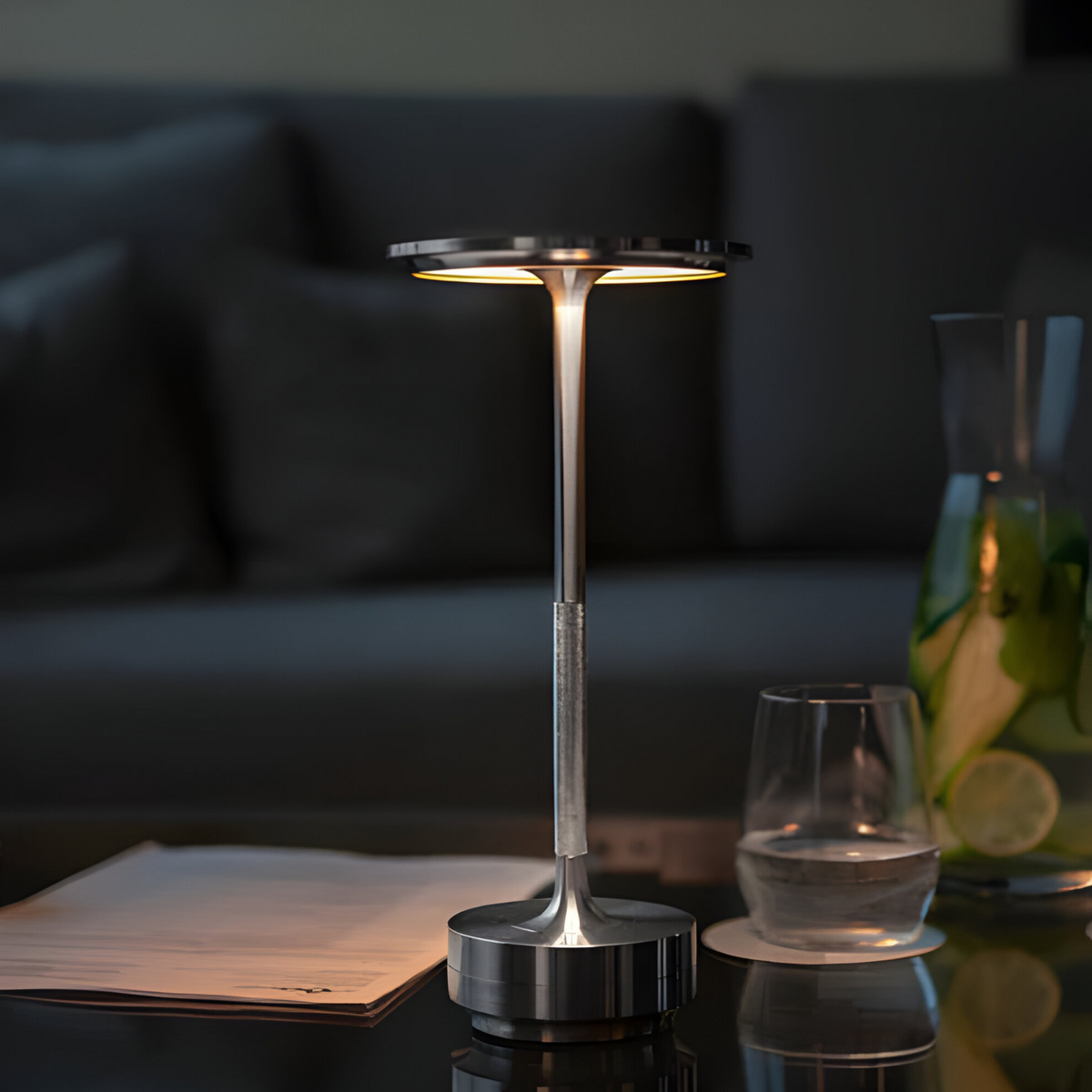 Draadloze Tafellamp met Touch Dimming – Luxe LED Tafellamp Oplaadbaar, Snoerloos & Sfeerverlichting voor Woonkamer en Slaapkamer