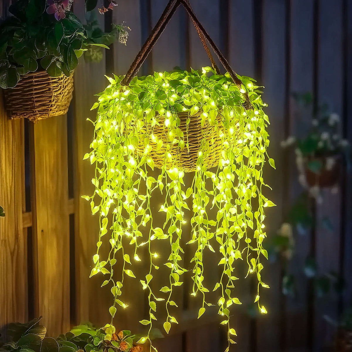 LED-Bloetenrank 3 meter Warmwit Tuin Sfeerlamp Decoratieve Kunstbloemen Groen Lichtsnoer Batterij & USB