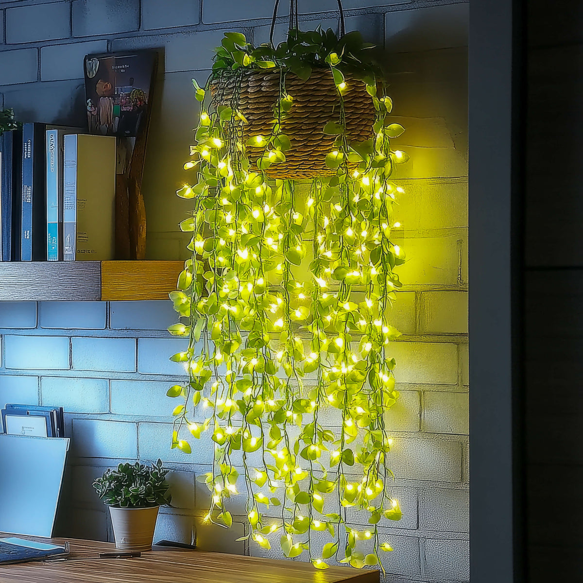 LED-Slinger Kunstplant met Verlichting 3 Meter Warmwit voor Binnen