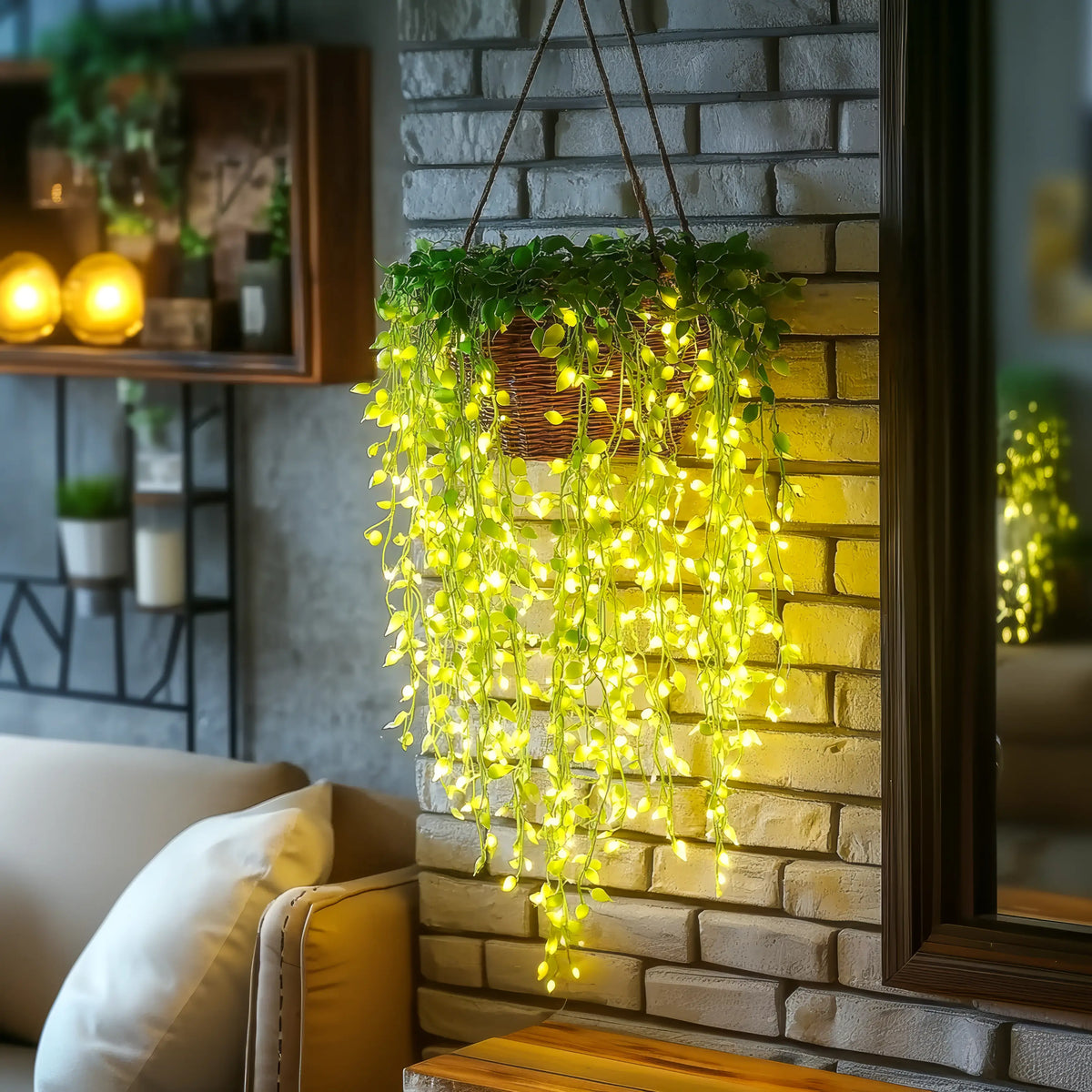 LED-Slinger Kunstplant met Verlichting 3 Meter Warmwit voor Binnen