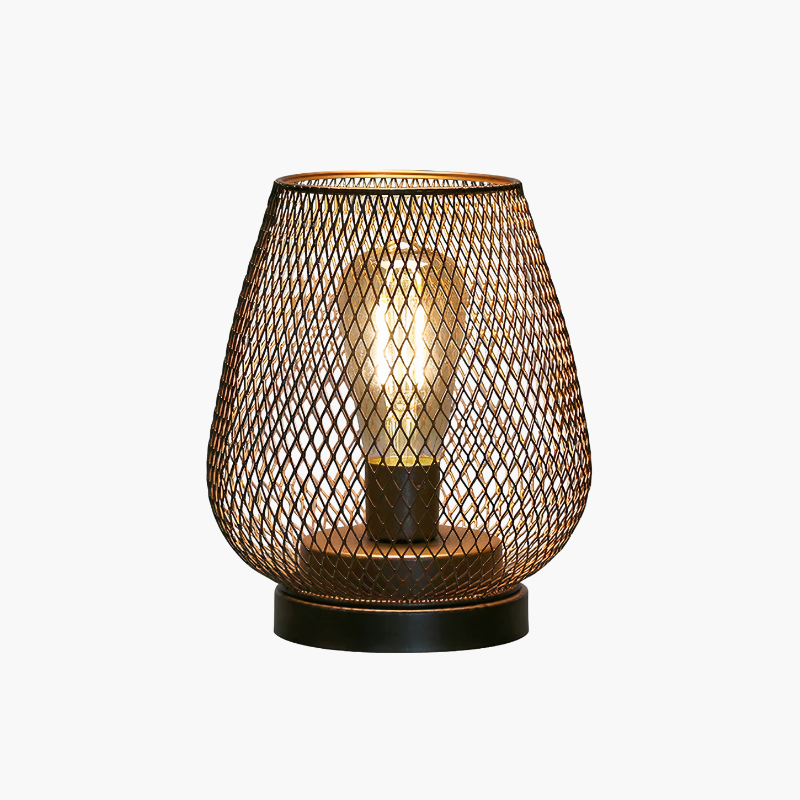 Oplaadbare LED Lantaarn Batterij Draadloos Vintage Metaal Zwart Binnen & Buiten