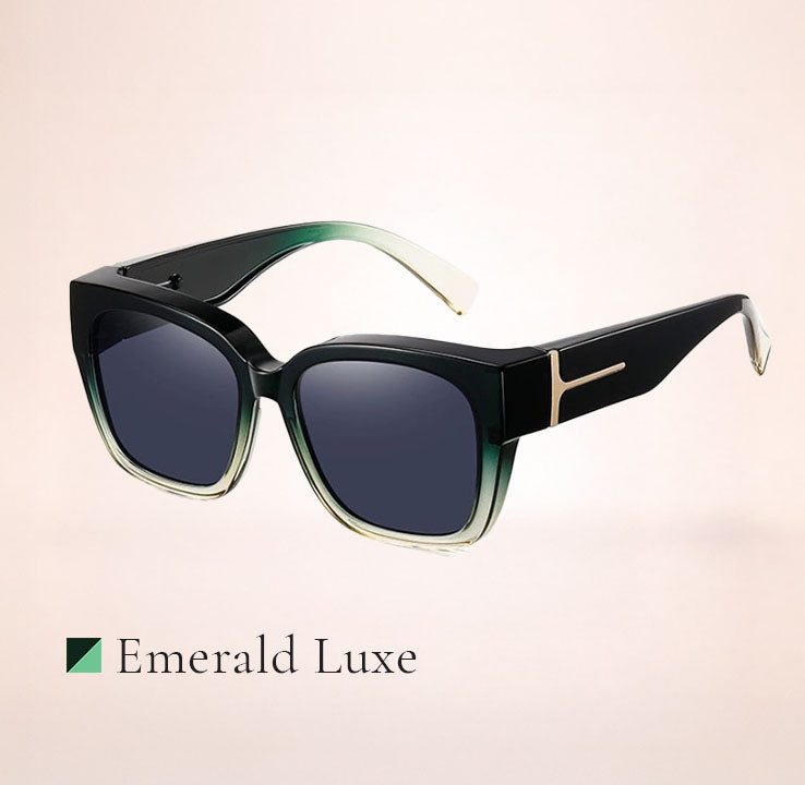 Overzet Zonnebril met UV Bescherming voor Brildragers Fit Over Polariserend Luxe Design Zwart Bordeaux