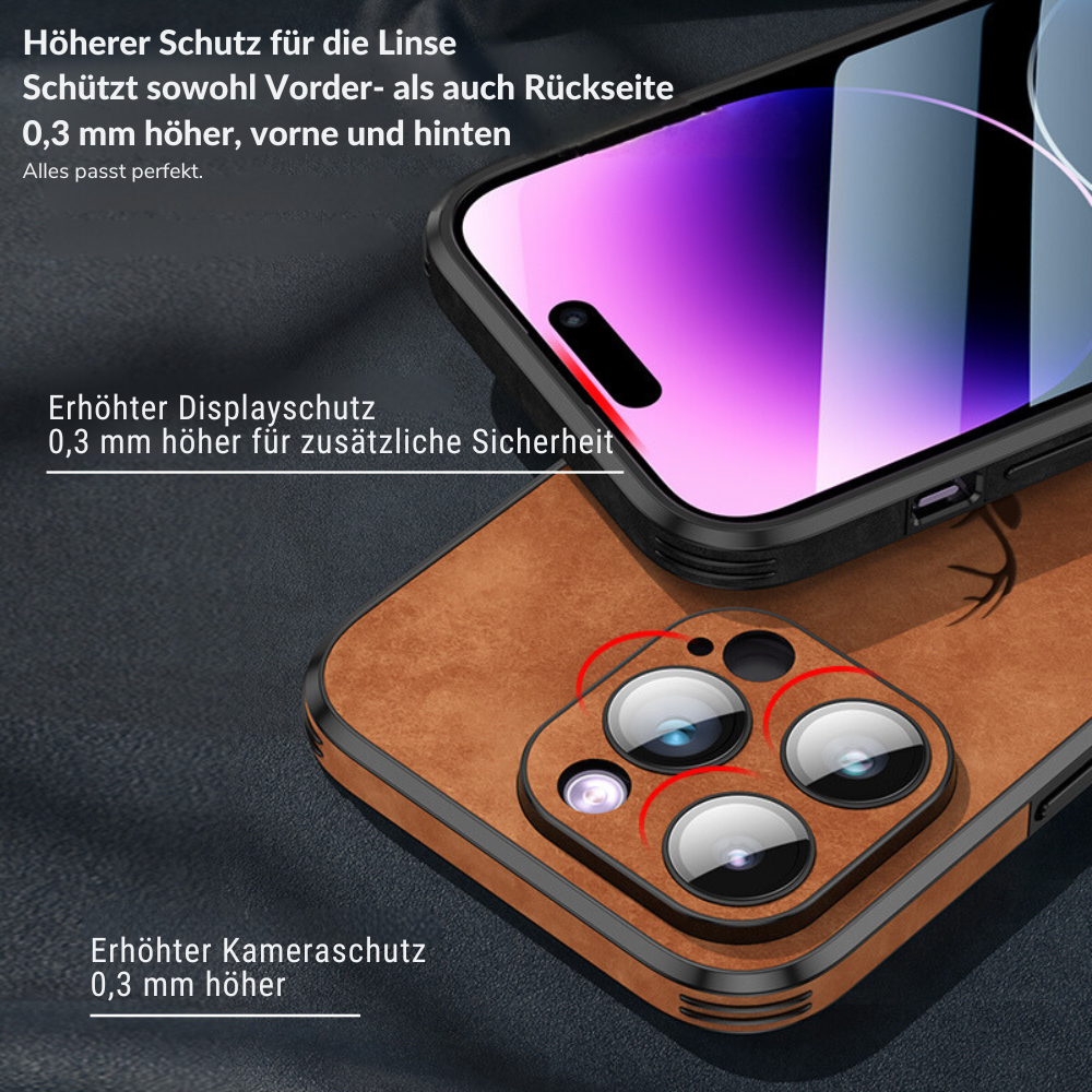 Smartphone Hoesje in Leerlook - Slank Design met Valbescheming & MagSafe-Compatibiliteit voor iPhone 16/15/14/13/12