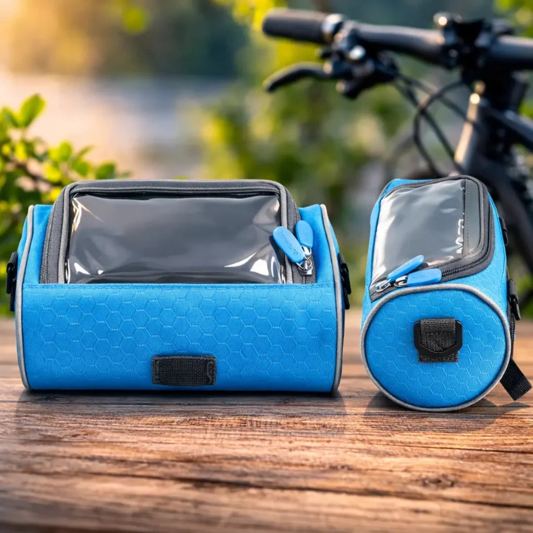 Waterdichte Fietstas voor Stuur met Touchscreen Venster Navigatie Smartphone Opslag Zwart Groen Fietsen